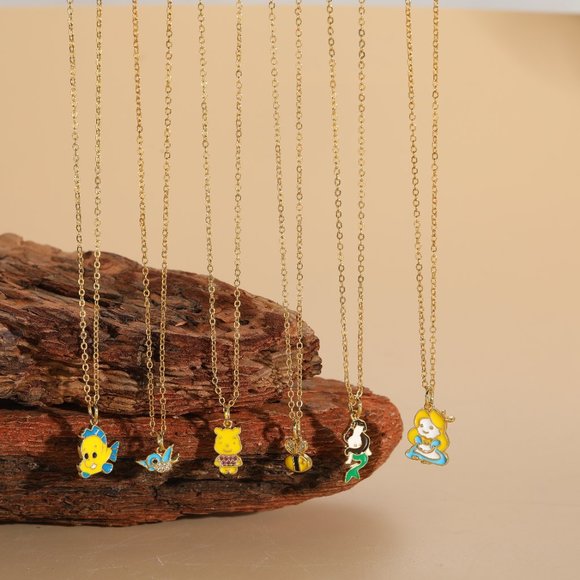 $5 ADD ON ITEM- 14K Gold Plated Princess Charm Pendant Chain Necklace Kids - Picture 3 of 6